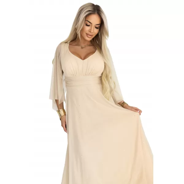  Dámské šaty NUMOCO 655-4 BÉŽOVÁ 