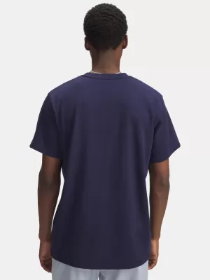 Pánské triko UNDER ARMOUR UA M LOGO EMB HEAVYWEIGHT SS 1373997-411 MODRÁ