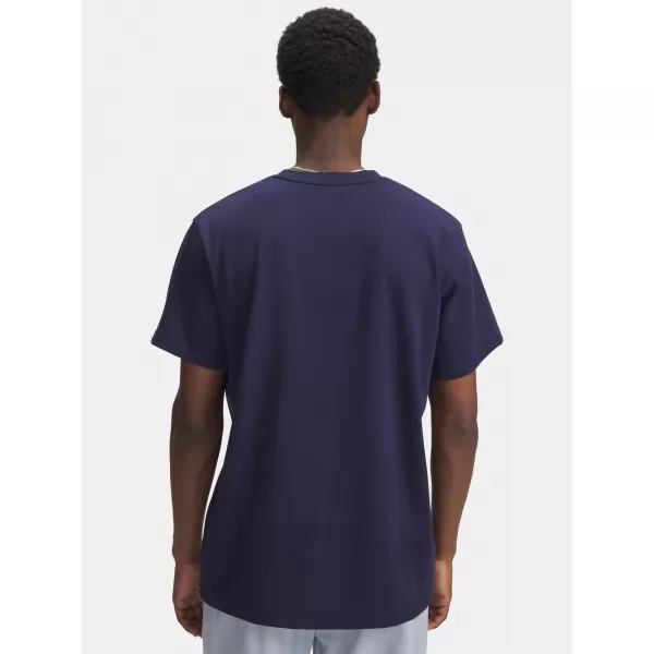 Pánské triko UNDER ARMOUR UA M LOGO EMB HEAVYWEIGHT SS 1373997-411 MODRÁ 