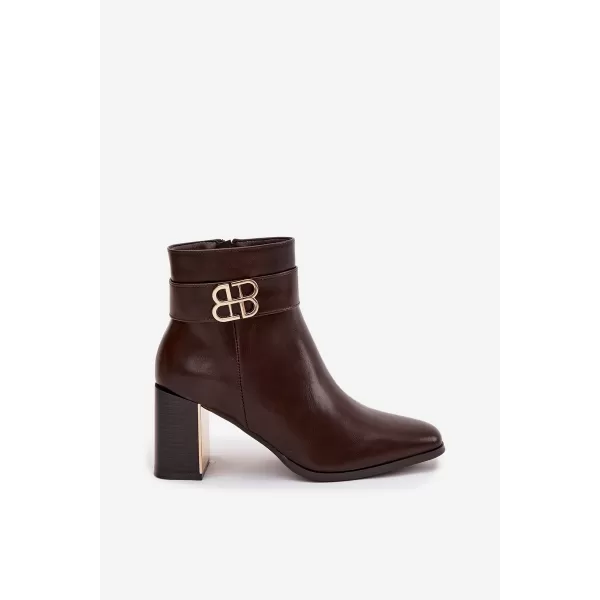  Dámské boty na podpatku BOTO GALINNE 40566 BROWN 