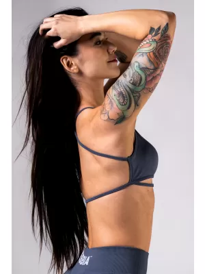 NEBBIA Open-back sportovní podprsenka POWER 890 GREY