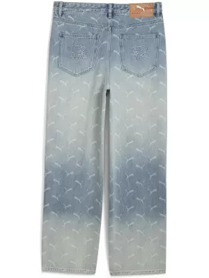 Pánské kalhoty PUMA ROCKY LASER MONOGRAM DENIM 633428-01 FADED DENIM/AOP