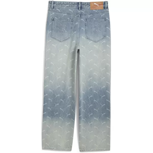  Pánské kalhoty PUMA ROCKY LASER MONOGRAM DENIM 633428-01 FADED DENIM/AOP 