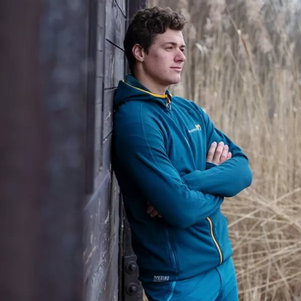  Pánská mikina PROGRESS TOREZ HOODY MERINO MODRÁ 
