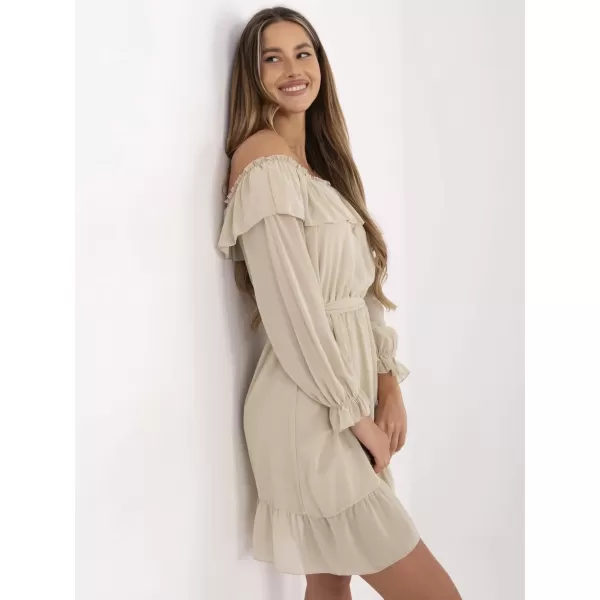  Dámské šaty OCH BELLA TW-SK-BI-1203.72P LIGHT BEIGE 
