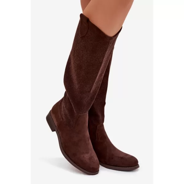  Dámské kozačky S.BARSKI HY61-8022 BROWN 