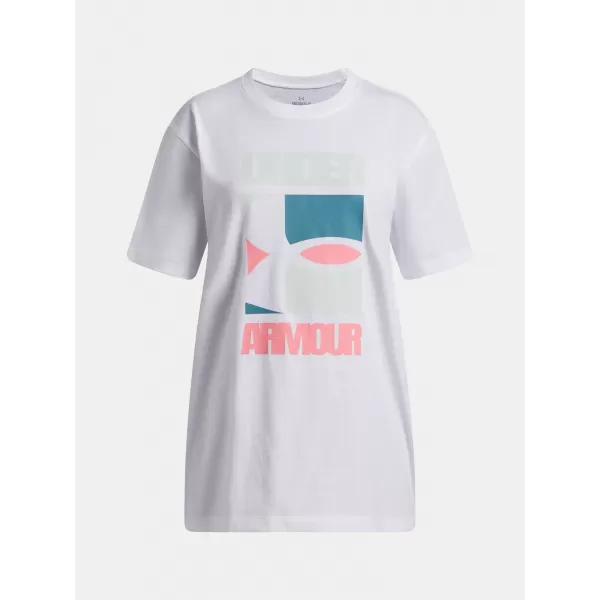  Dívčí triko UNDER ARMOUR UA G BLOCK LOGO OS SS 6009720-100 BÍLÁ 
