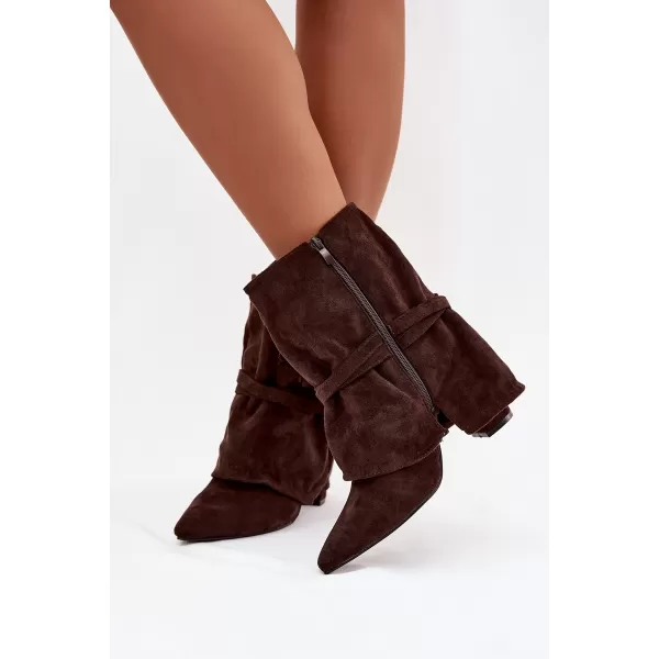  Dámské boty na podpatku BOTO EVELISSE 40511 BROWN 