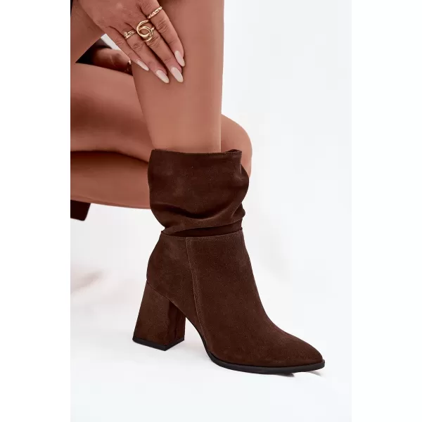  Dámské kozačky ZAZOO 4216 BROWN 
