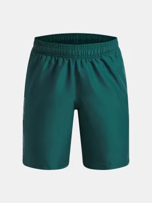 Chlapecké kraťasy UNDER ARMOUR UA TECH WOVEN WORDMARK SHORT 1383341-338 TMAVĚ ZELENÁ