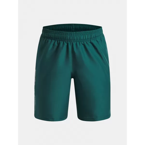 Chlapecké kraťasy UNDER ARMOUR UA TECH WOVEN WORDMARK SHORT 1383341-338 TMAVĚ ZELENÁ 