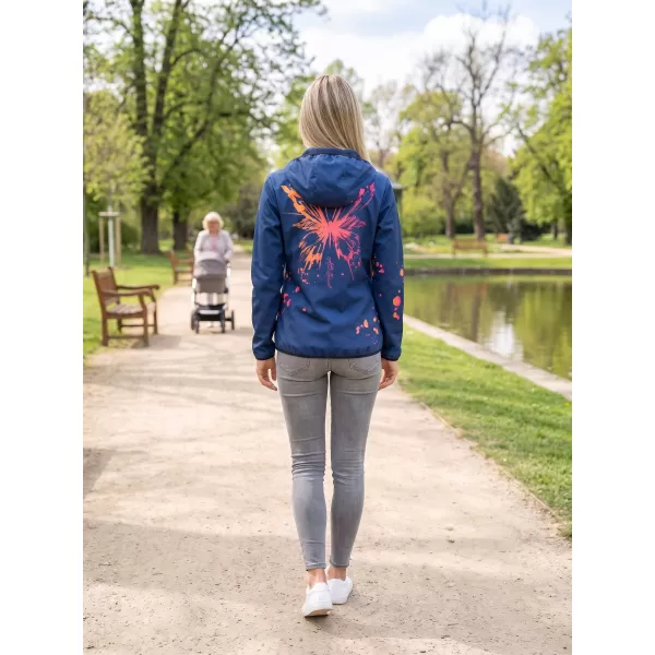  Dámská softshellová bunda premium ALTISPORT VOJ/ALW077JACK01 NÁMOŘNÍ MODRÁ/ORANŽOVÁ 