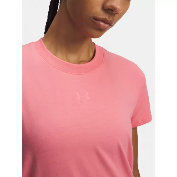  Dámské triko UNDER ARMOUR UA RIVAL CORE SS 1383648-601 RŮŽOVÁ 