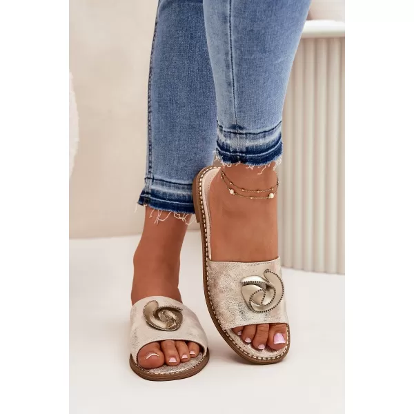  Dámské sandály S.BARSKI KV51-007 LIGHT GOLD 
