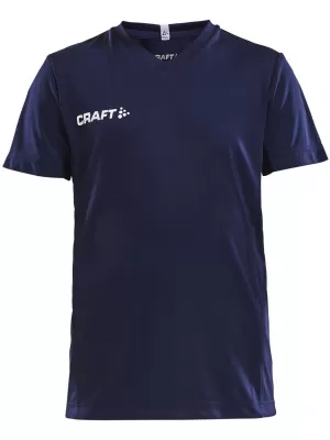 Dětské sportovní tričko s výstřihem do V CRAFT TW Squad Go Jersey Solid Jr NÁMOŘNÍ MODRÁ
