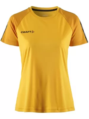 Dámské kontrastní sportovní tričko CRAFT TW Squad Go Contrast Jersey W ŠVÉDSKÁ ŽLUTÁ/ZLATÁ