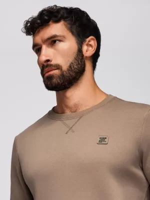 Pánská mikina OMBRE OM-SSNZ-0243 LIGHT BROWN