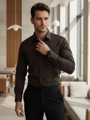 Pánská košile DSTREET HNĚDÁ