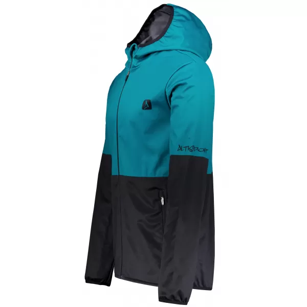  Pánská softshellová bunda premium ALTISPORT VOJ/ALM051JACK01 PETROLEJOVÁ/ČERNÁ 