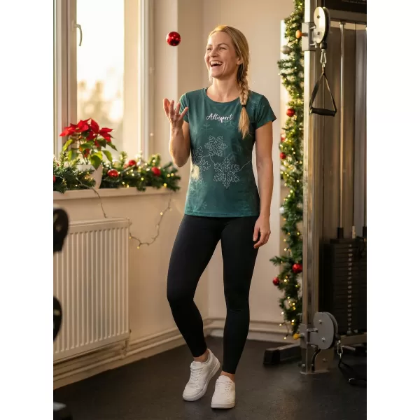 Dámské vánoční triko premium ALTISPORT VOJ/ALWVN8TR06 ZELENÁ 