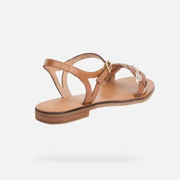  Dámské sandály GEOX MADDALUSIAC G013189 HNĚDÁ 