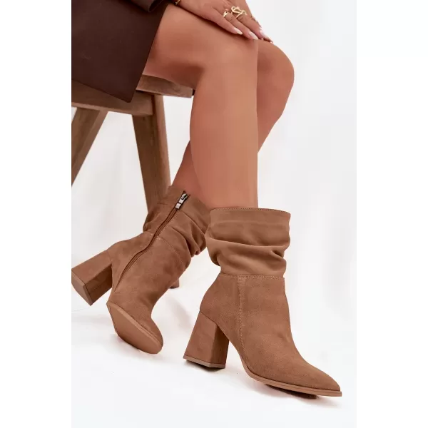  Dámské kozačky ZAZOO 4216 BEIGE 
