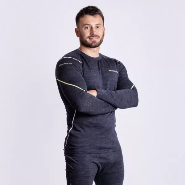  Pánské triko Progress MW NDR 170 merino ČERNÁ 