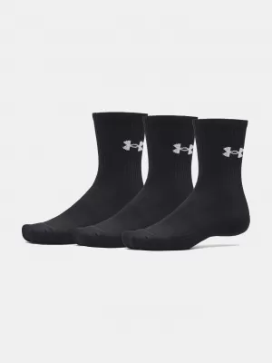 Ponožky UNDER ARMOUR PERFORMANCE COTTON 3P CRW 6009685-008 ČERNÁ