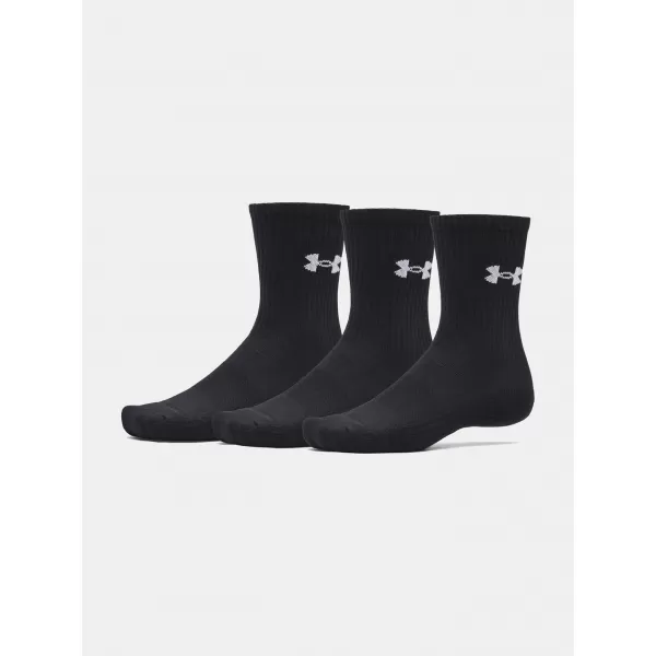  Ponožky UNDER ARMOUR PERFORMANCE COTTON 3P CRW 6009685-008 ČERNÁ 