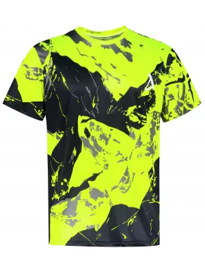 Pánské tričko premium ALTISPORT VOJ/ALM131TR01 FLUO YELLOW/ČERNÁ