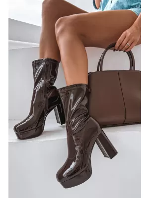 Dámské boty na podpatku BOTO CALVESSA 39541 BROWN