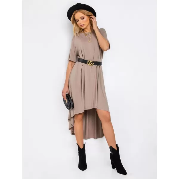  Dámské šaty RUE PARIS RV-SK-R4889.09 DARK BEIGE 