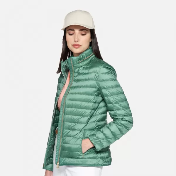  Dámská péřová bunda GEOX JAYSEN G012392 TYRKYSOVÁ 