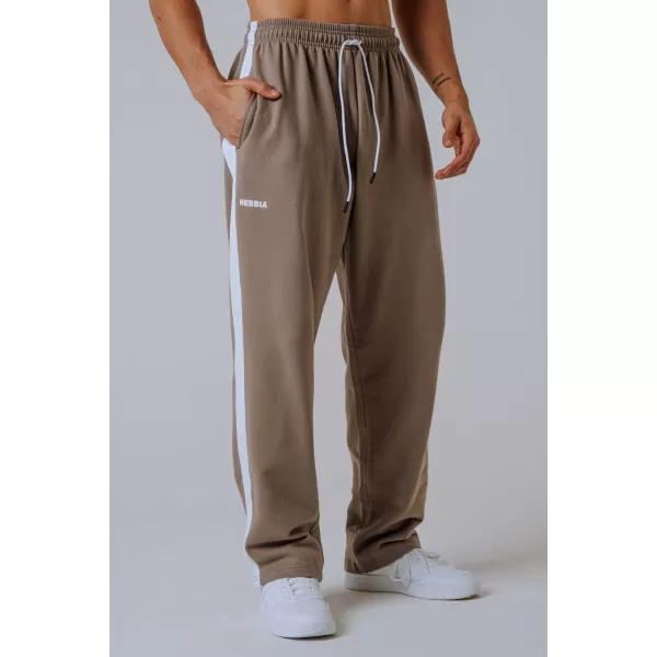  NEBBIA Relaxed fit tepláky POWER 904 LIGHT BROWN ASH 