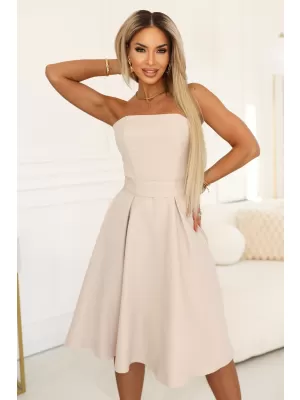 Dámské šaty NUMOCO 641-4 SVĚTLE BÉŽOVÁ