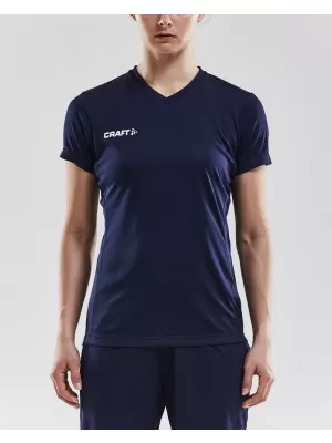 Dámské sportovní tričko s výstřihem do V CRAFT TW Squad Go Jersey Solid W NÁMOŘNÍ MODRÁ