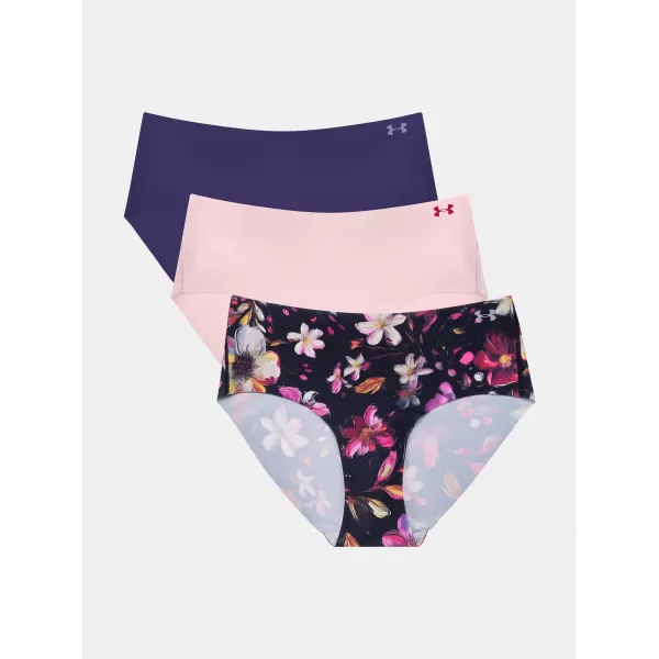  Dámské kalhotky UNDER ARMOUR UA PURE STRETCH NOSHOW HIPSTER-PRINT - 1383896-001 RŮŽOVÁ 
