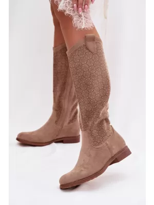 Dámské kozačky S.BARSKI HY61-8022 BEIGE