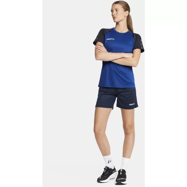  Dámské kontrastní sportovní tričko CRAFT TW Squad Go Contrast Jersey W KLUBOVÁ KOBALTOVÁ/NÁMOŘNÍ 