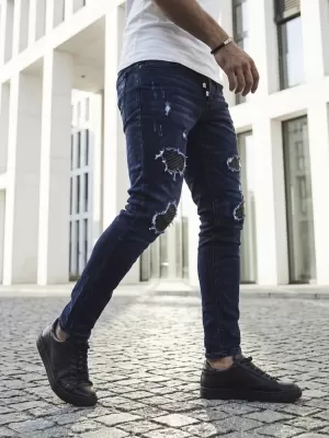Pánské kalhoty DSTREET NÁMOŘNÍ MODRÁ