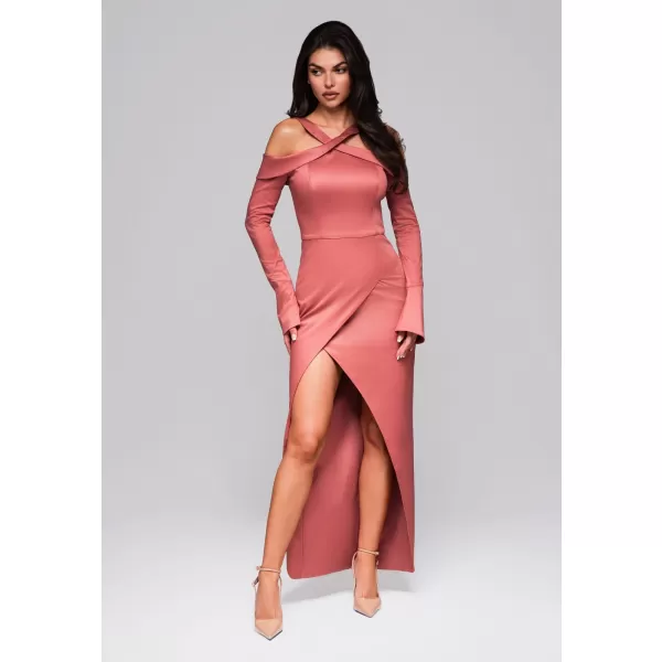  Dámské šaty LARICA LA-OM-DLR250 DARK PINK 