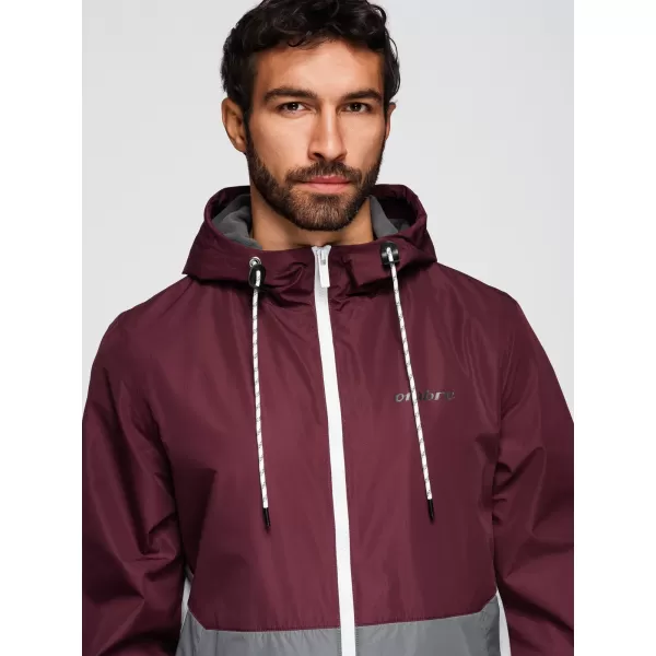  Pánská bunda OMBRE OM-JANP-0242 BURGUNDY-GRAY 