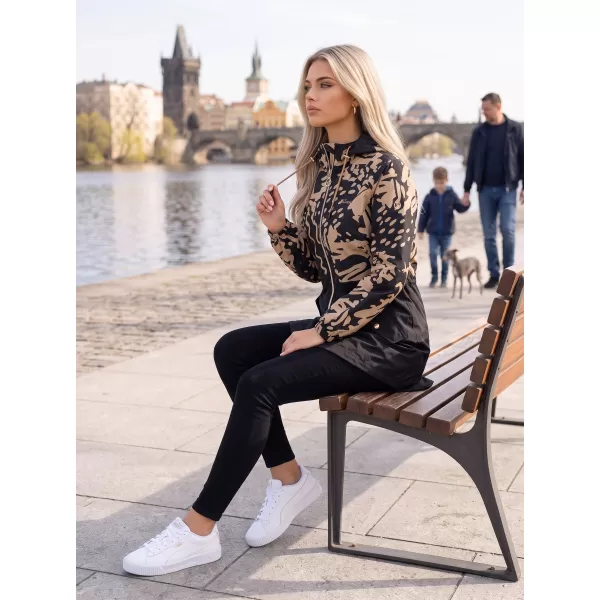  Dámský kabát KIXMI ZIANA ČERNÁ/BÉŽOVÁ 