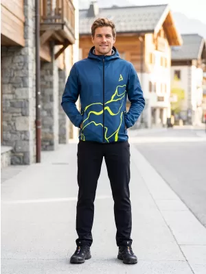 Pánská softshellová bunda premium ALTISPORT VOJ/ALM073JACK01 NÁMOŘNÍ MODRÁ/NEON YELLOW