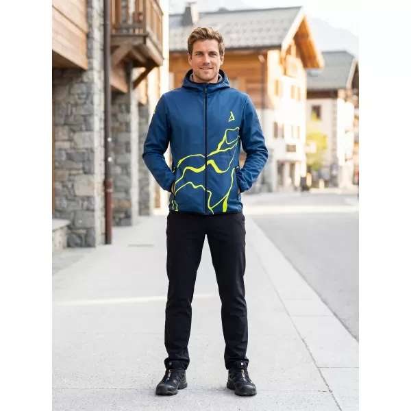  Pánská softshellová bunda premium ALTISPORT VOJ/ALM073JACK01 NÁMOŘNÍ MODRÁ/NEON YELLOW 