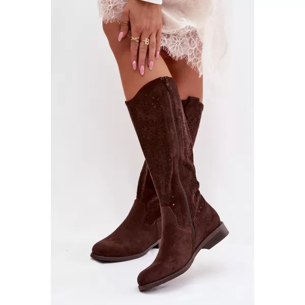  Dámské kozačky S.BARSKI HY61-8023 BROWN 