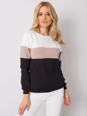 Dámská mikina RUE PARIS RV-BL-5787.15X BLACK AND BEIGE