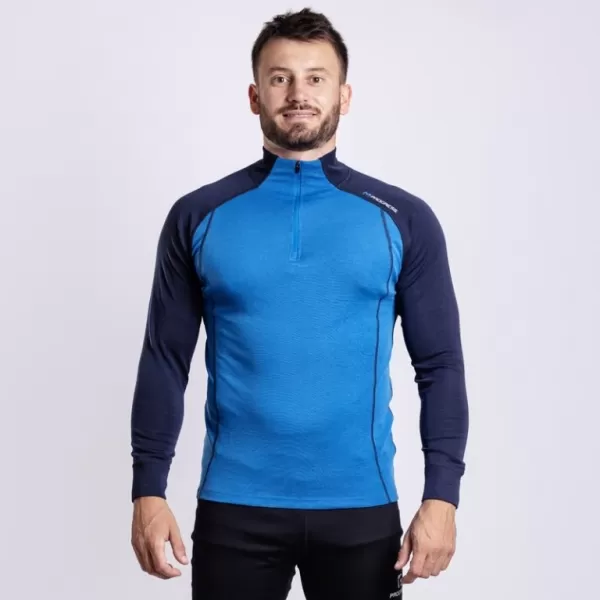  Pánský rolák PROGRESS BREAKOUT MAN MERINO KRÁTKÝM ZIPEM ČERNOMODRÝ 