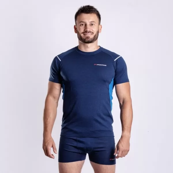  Pánské triko Progress MW NKR 170 merino MODRÁ 
