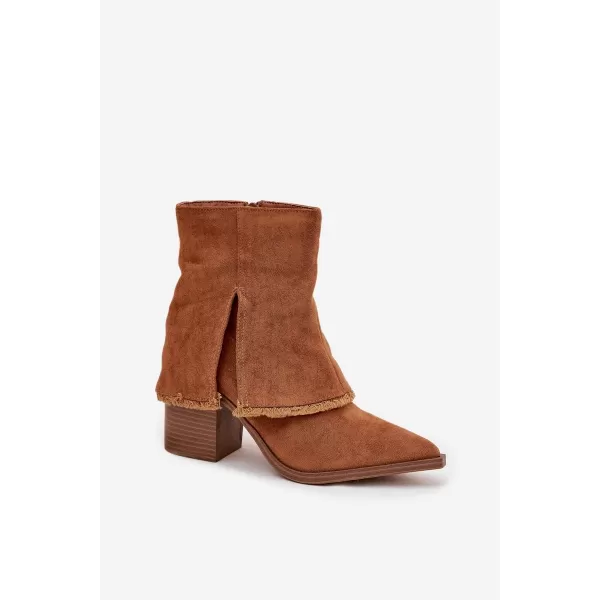  Dámské boty na podpatku BOTO IDALIA 40012 CAMEL 